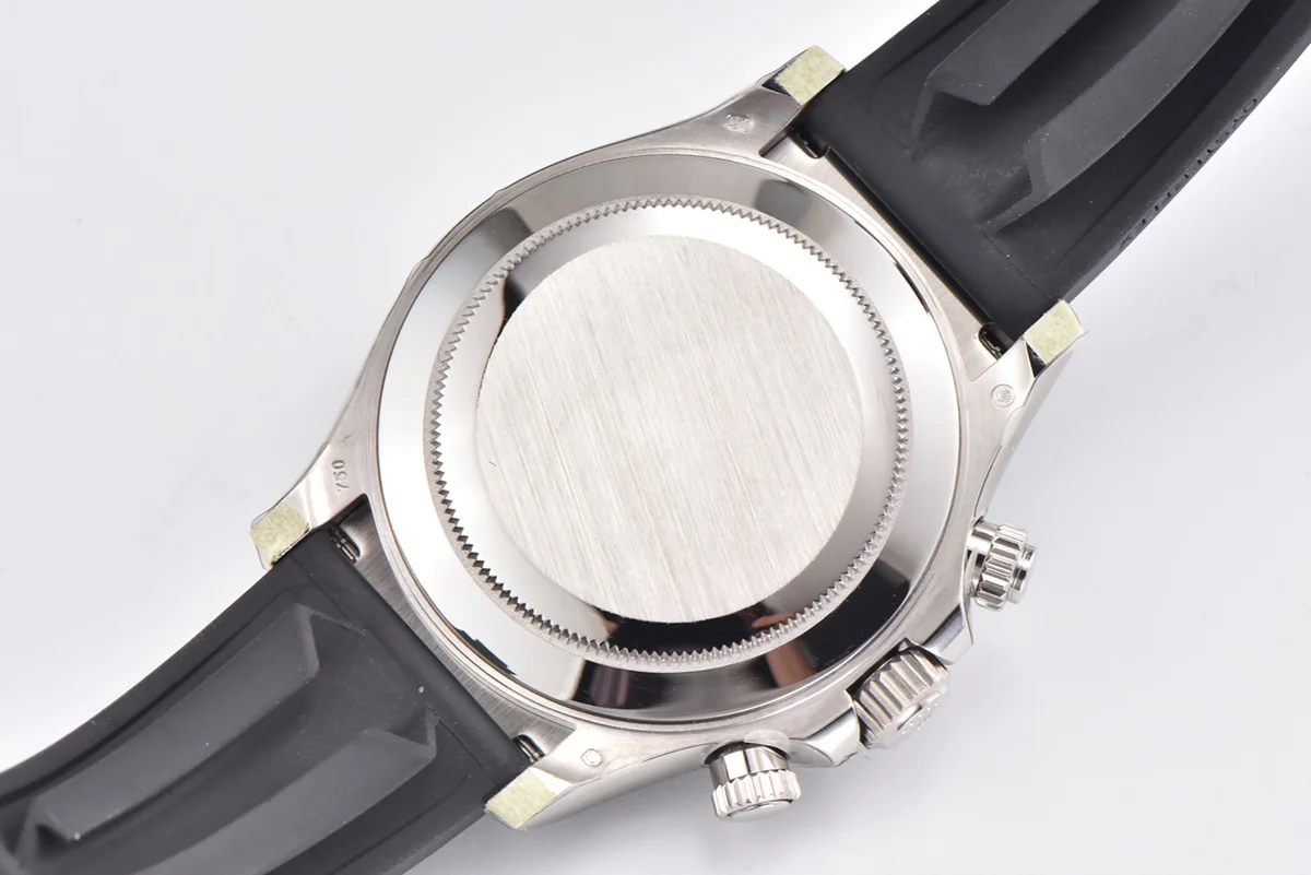 Daytona 116519LN White MOP Dial with Diamond Markers in White Gold on Rubber Strap