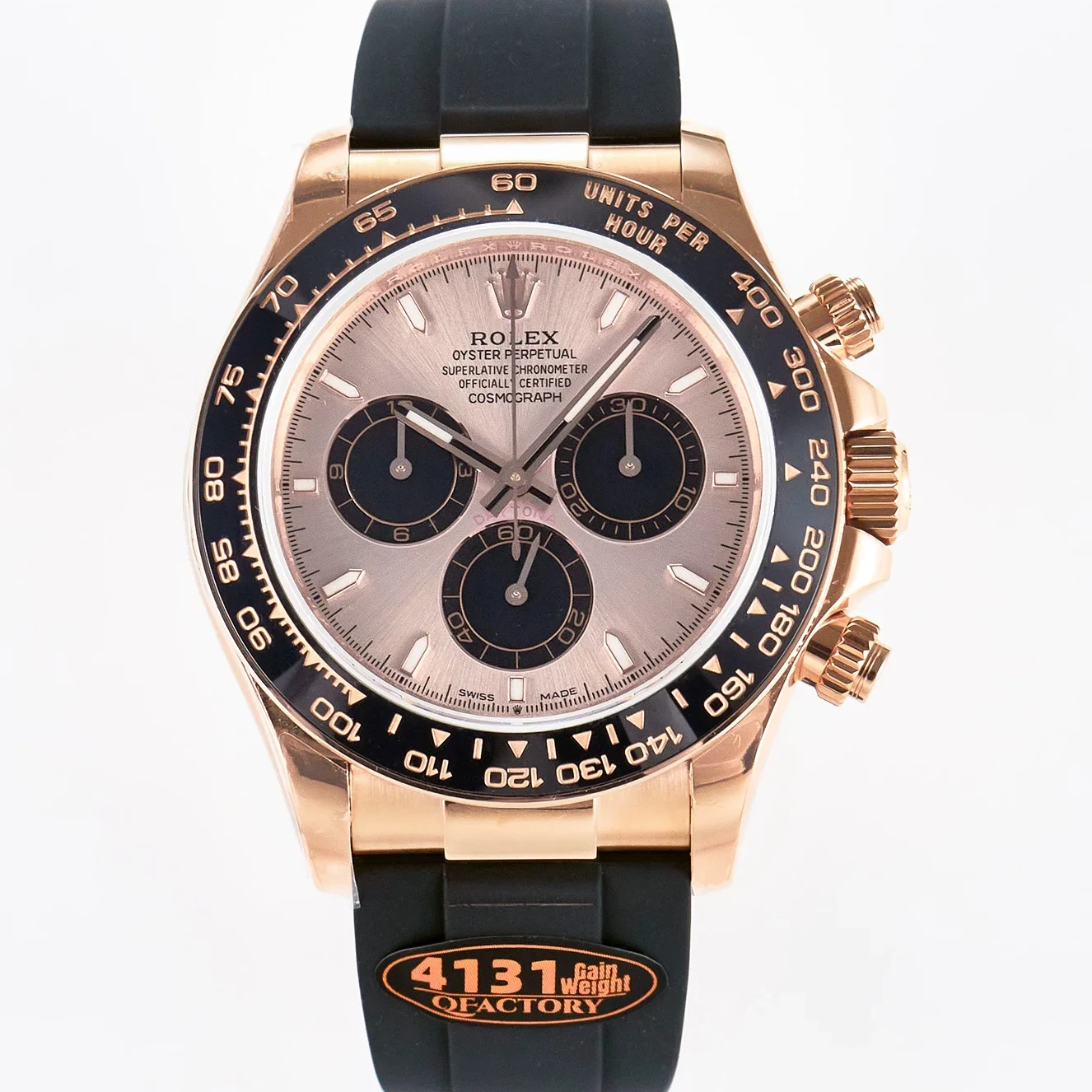 Daytona 126515 QF 1:1 Best Edition RG/Black Dial on Oysterflex Strap SH4131 V6(Gain Weight)