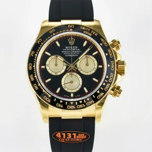 Daytona 126518 QF 1:1 Best Edition Black/YG Dial on Oysterflex Strap SH4131 V6（Gain Weight）