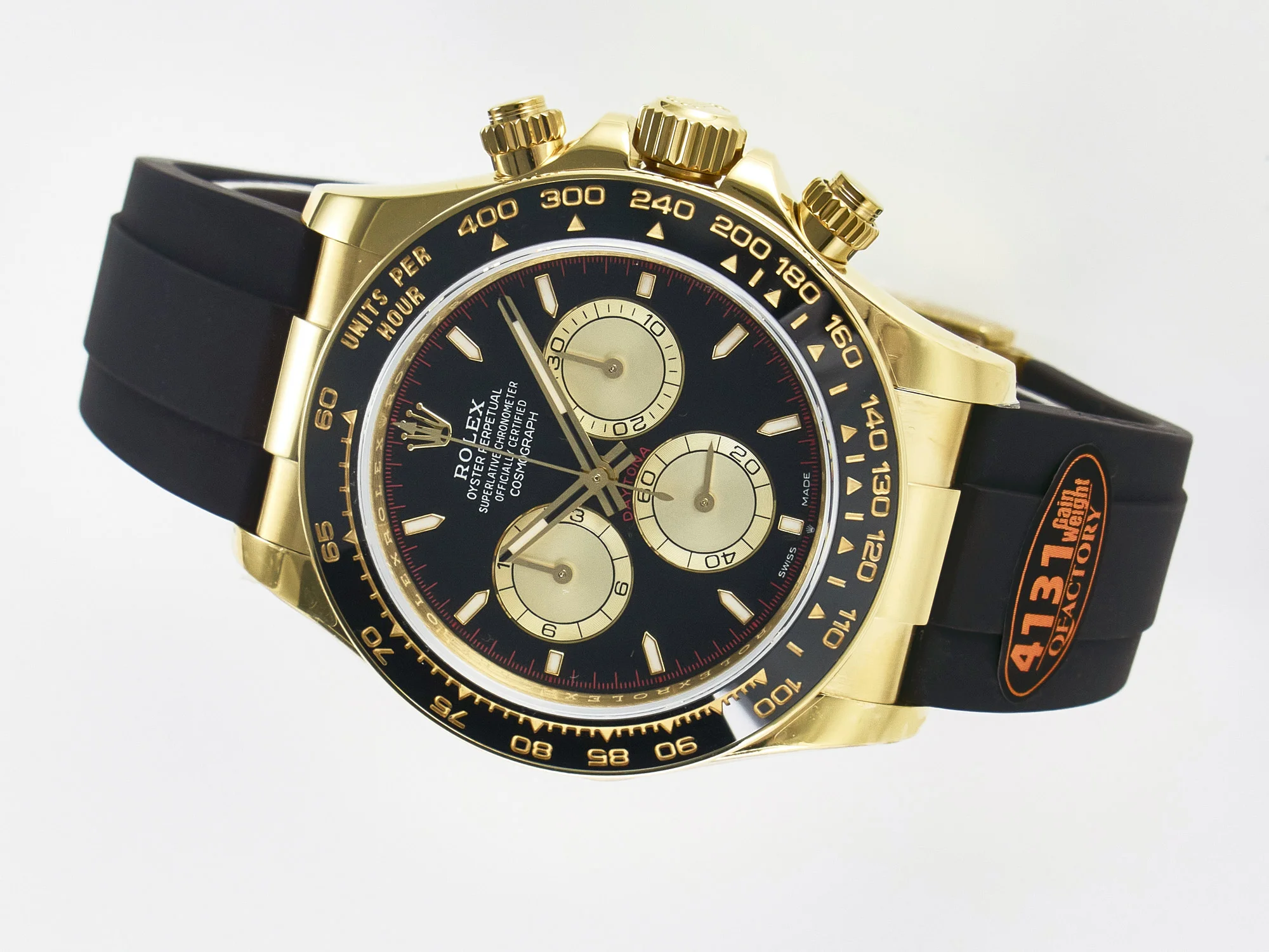 Daytona 126518 QF 1:1 Best Edition Black/YG Dial on Oysterflex Strap SH4131 V6(Gain Weight)