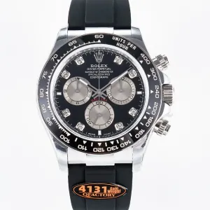 Daytona 126519 QF 1:1 Best Edition Black/Silver Diamonds Dial on Oysterflex Strap SH4131 V6（Gain Weight）