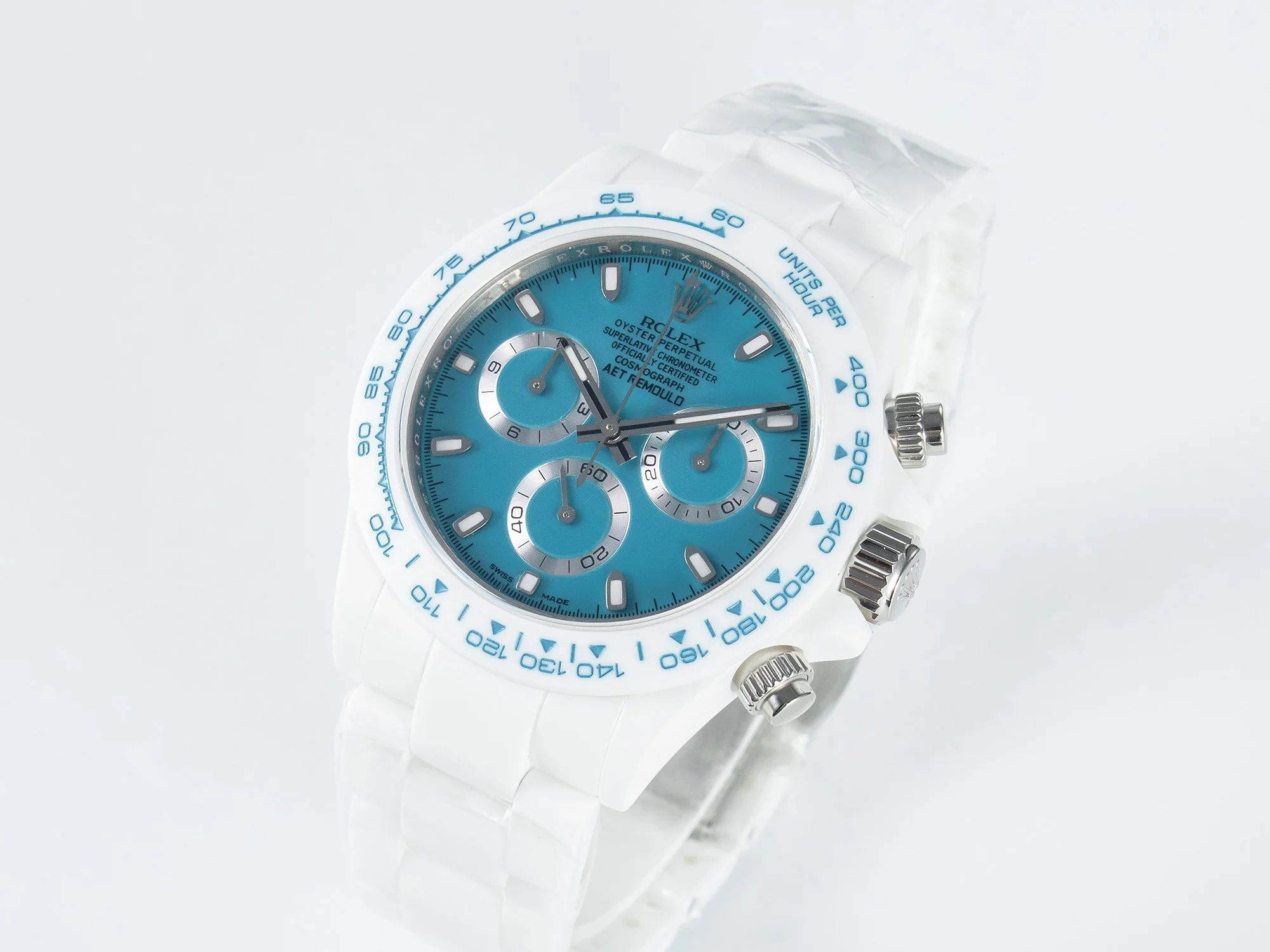 Daytona AET White Ceramic Case and Bracelet Tiffany Blue Dial N6F Best Edition SA4130