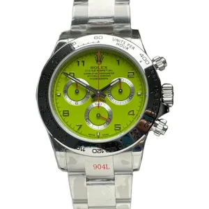 Daytona Lime Green Racing Dial in White Gold