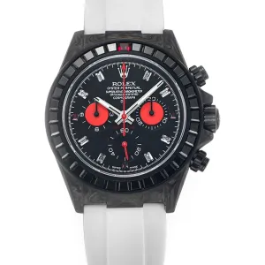 DIW Daytona Rainbow Black Carbon with White Rubber Strap