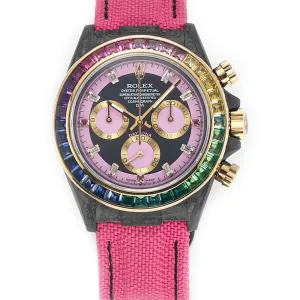 DIW Daytona Rainbow Pink Carbon in Pink Nylon Strap