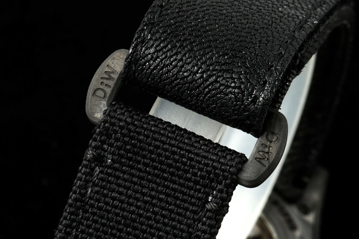 DIW Daytona Skeleton Dial in Carbon on Black Nylon Strap