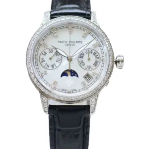 Grand Complications Ladies First Perpetual Calendar with Diamond Bezel in White Gold on Leather Strap