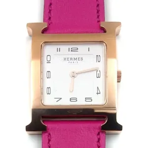 Heure H Rose Gold on Pink Fjord Leather Strap