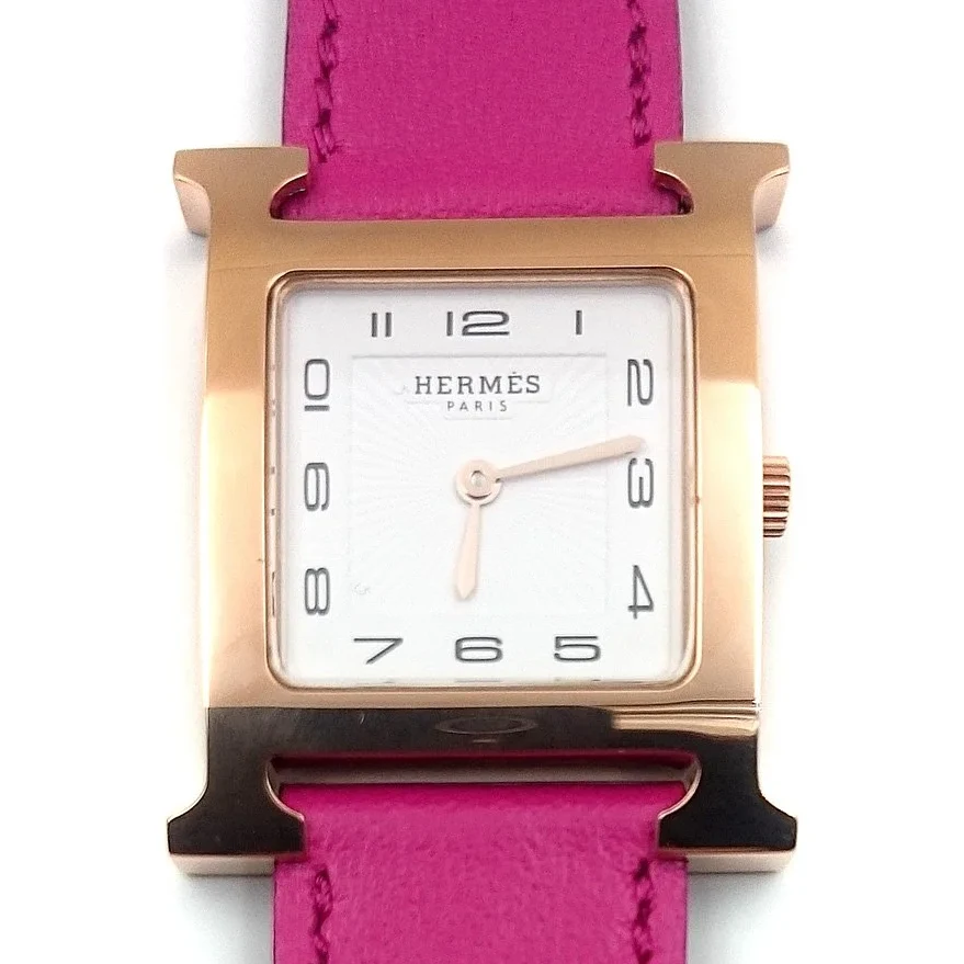 Heure H Rose Gold on Pink Fjord Leather Strap