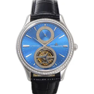 Master Ultra Thin Tourbillon Blue Dial with Diamond Bezel in White Gold