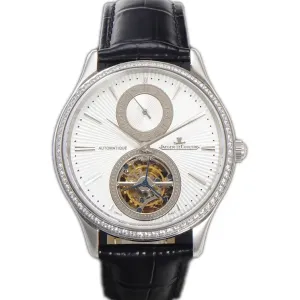 Master Ultra Thin Tourbillon White Dial with Diamond Bezel in White Gold