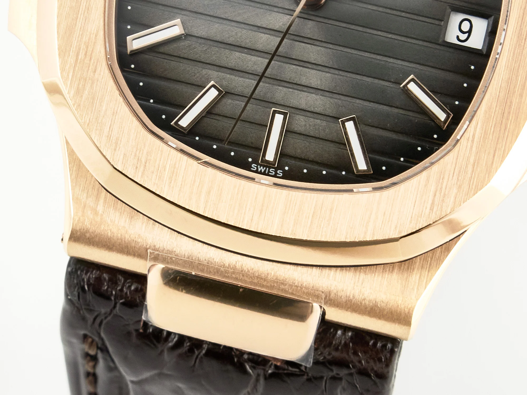 Nautilus 5711/1R RG 3KF 1:1 Best Edition Brown Textured Dial on Brown Leather Strap A324 Super Clone V2