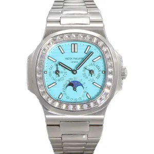 Nautilus 5740 Tiffany Blue Dial with Diamond Bezel in Steel