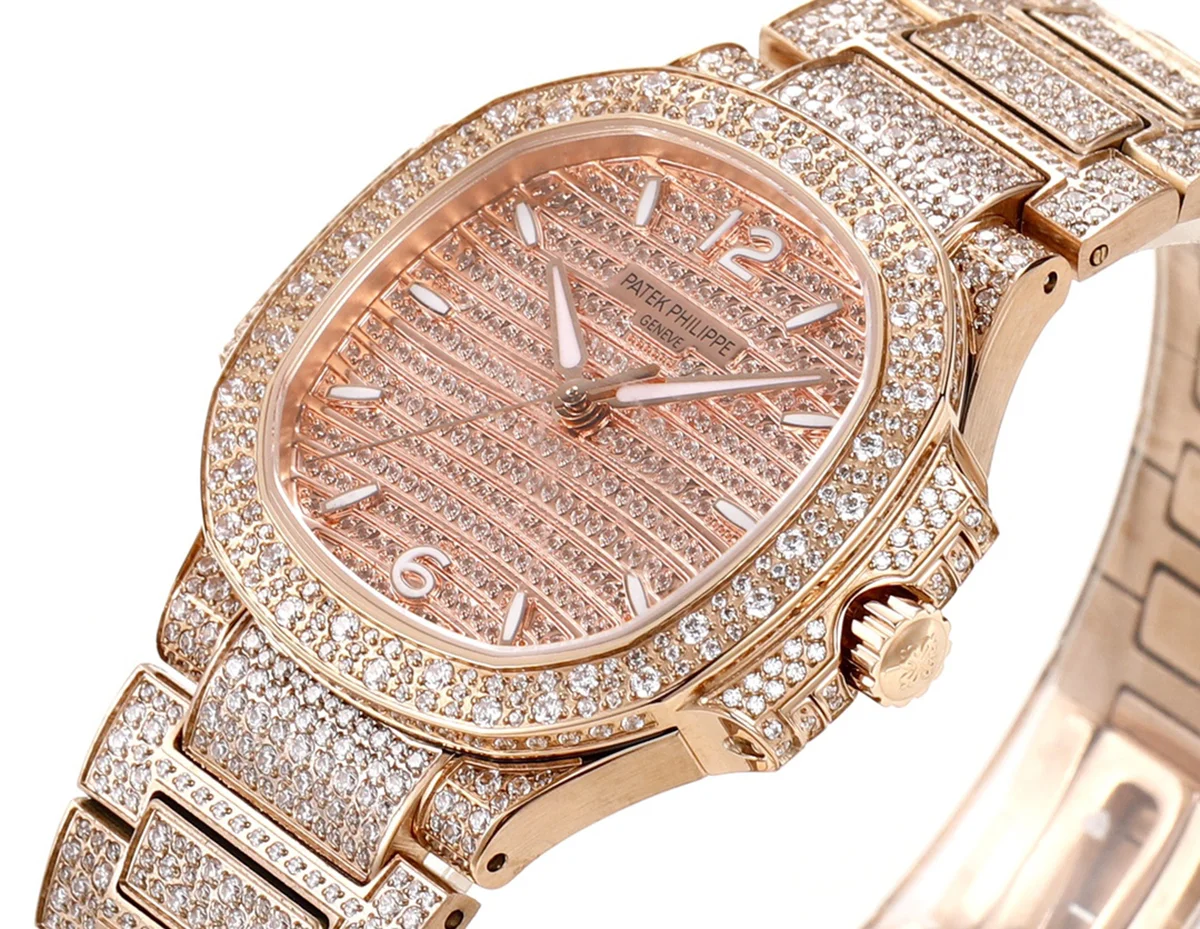 Nautilus 7118/1450R-001 Diamond Paved Dial on Rose Gold