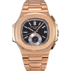 Nautilus Chronograph 5980/1R Black Dial in Rose Gold