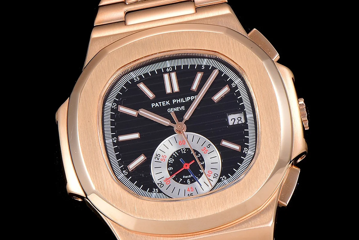Nautilus Chronograph 5980/1R Black Dial in Rose Gold