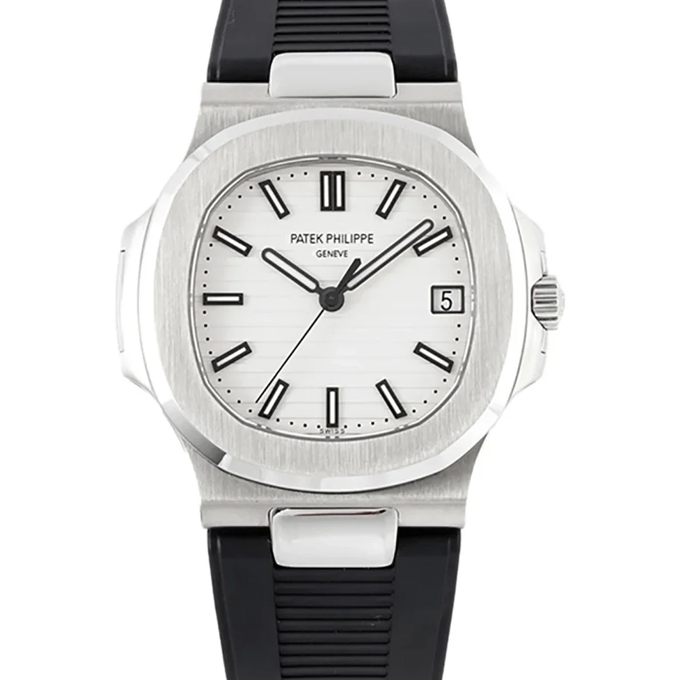 Nautilus Jumbo 5711/1A White Dial on Rubber Strap