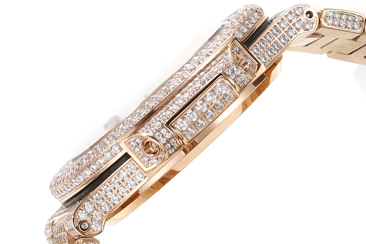 Nautilus Jumbo 5711 Diamond Dial with Diamond Bezel with Paved Diamonds in Rose Gold