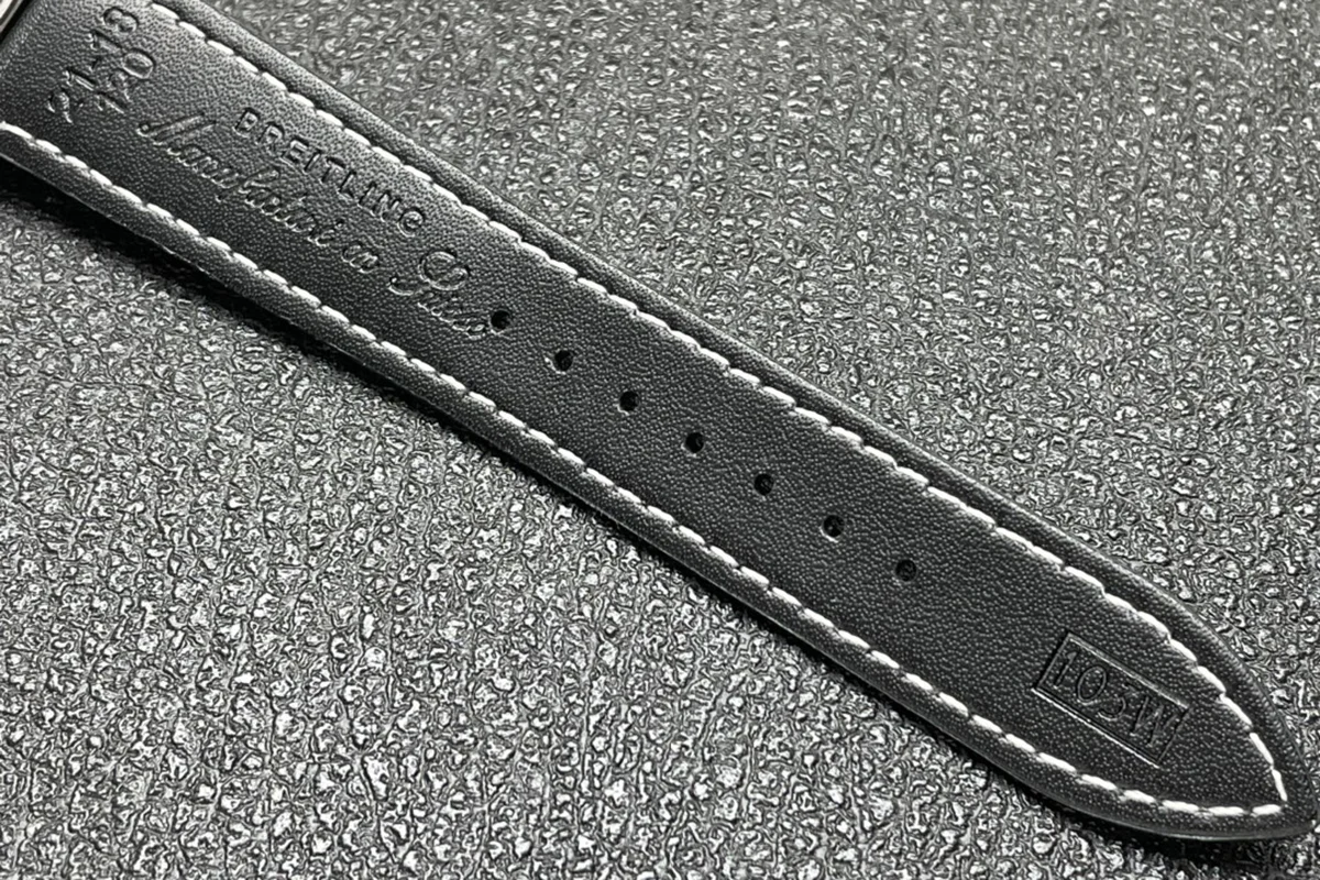 Navitimer Aviator 8 B35 Unitime Automatic 43 Black Dial in Steel on Black Leather Strap