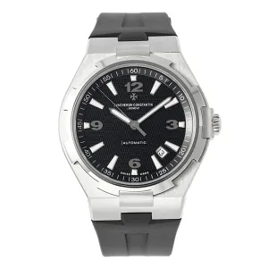 Overseas Automatic 47040 Black Dial in Steel on Rubber Strap