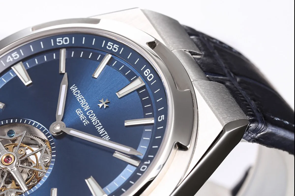 Overseas Tourbillion in Blue Leather Strap