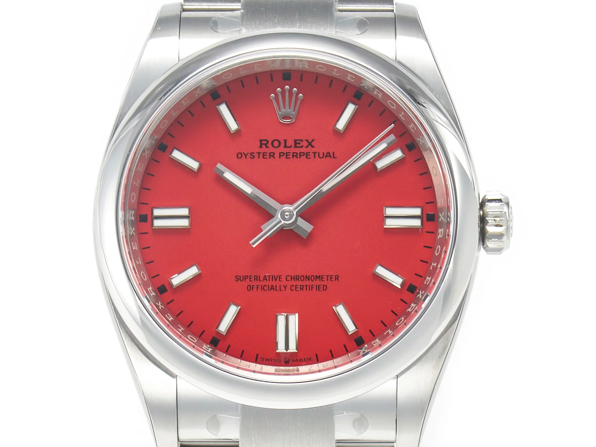 Oyster Perpetual 36mm 126000 Clean 1:1 Best Edition 904L Steel Red Dial on SS Bracelet VR3230