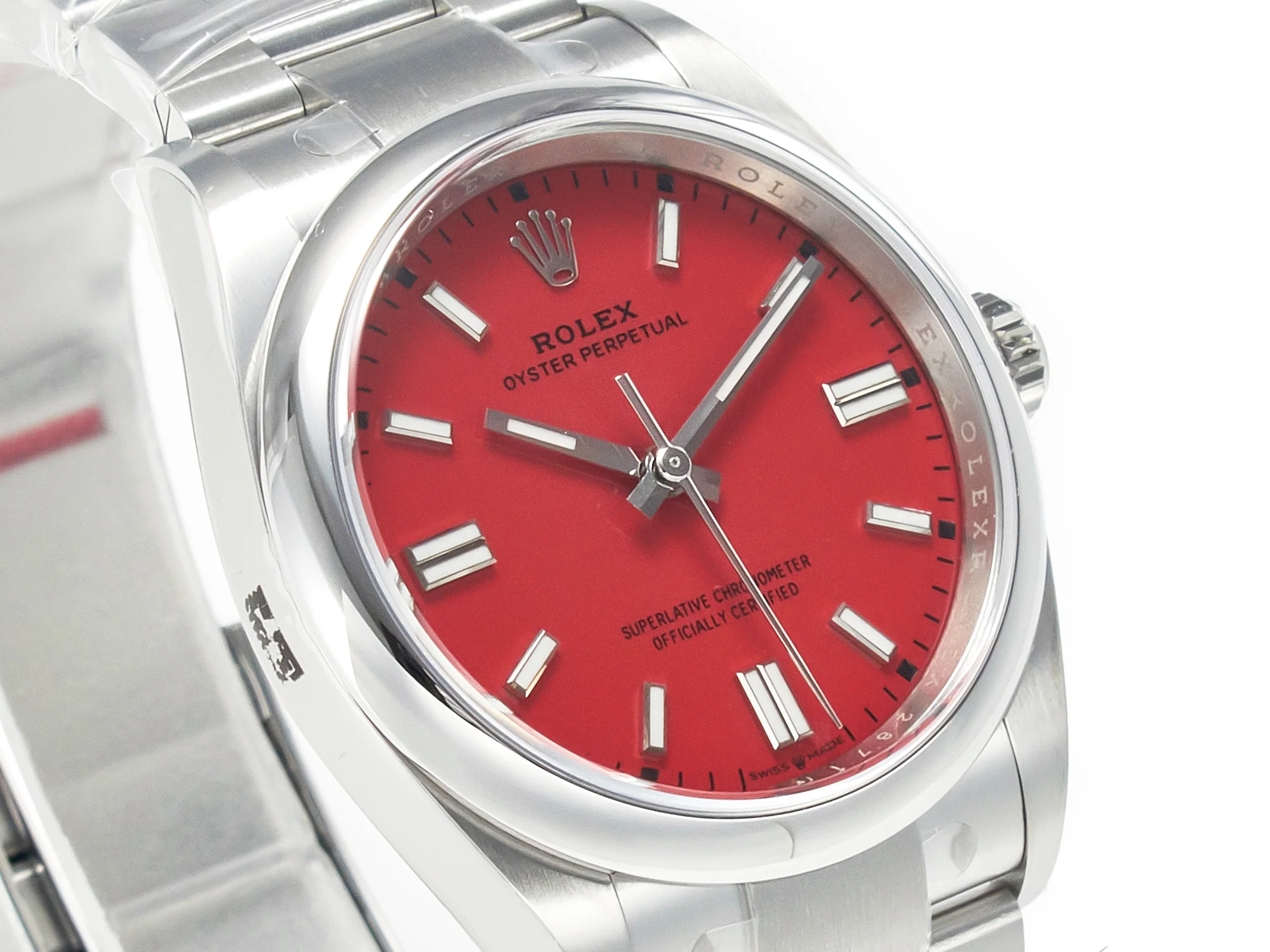 Oyster Perpetual 36mm 126000 Clean 1:1 Best Edition 904L Steel Red Dial on SS Bracelet VR3230