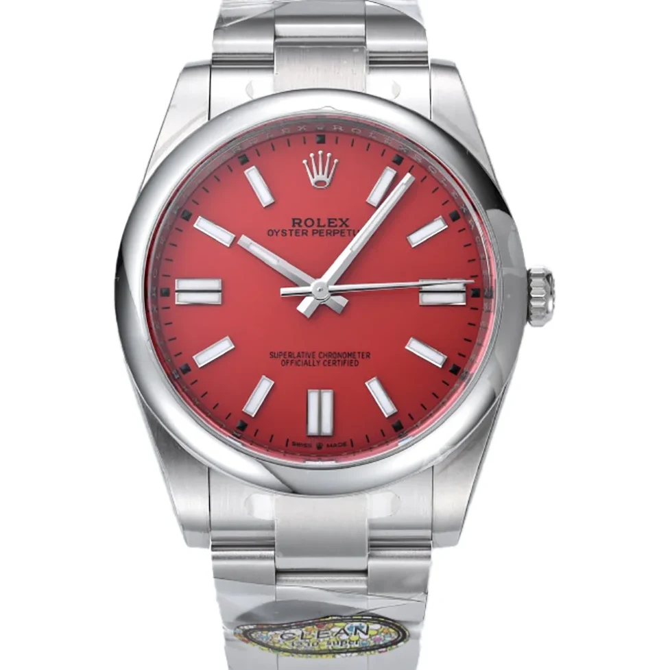 Oyster Perpetual 41mm Coral Red Dial 124300