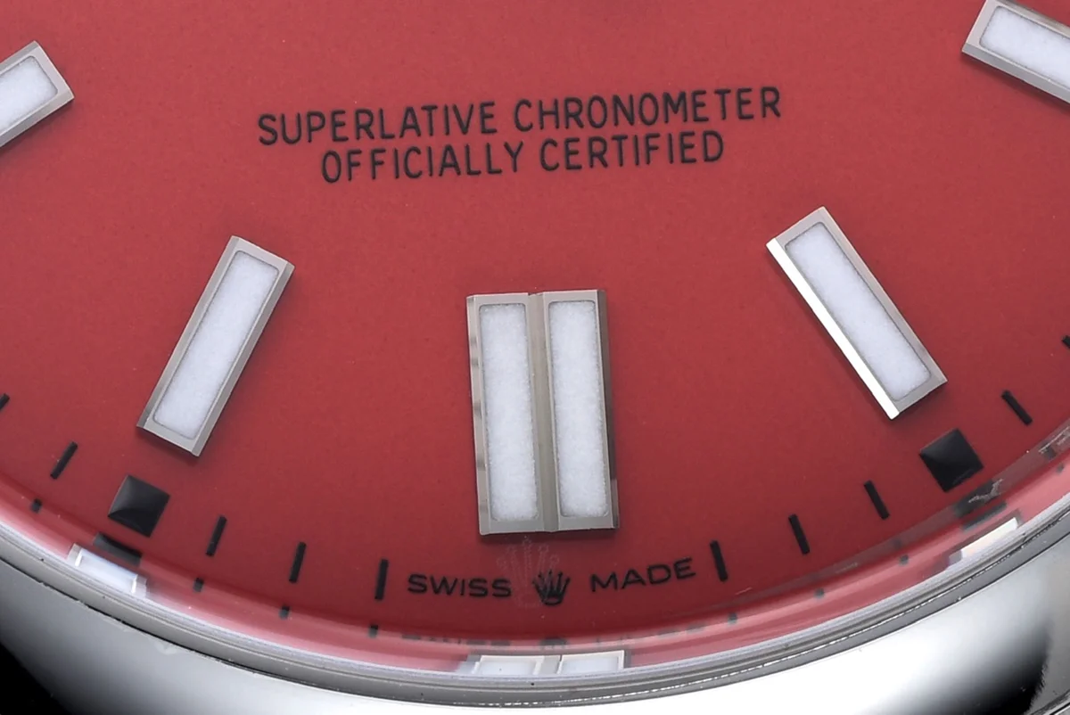 Oyster Perpetual 41mm Coral Red Dial 124300