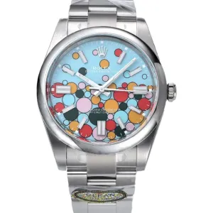 Oyster Perpetual 41mm Turquoise Blue Dial Celebration Motif 124300
