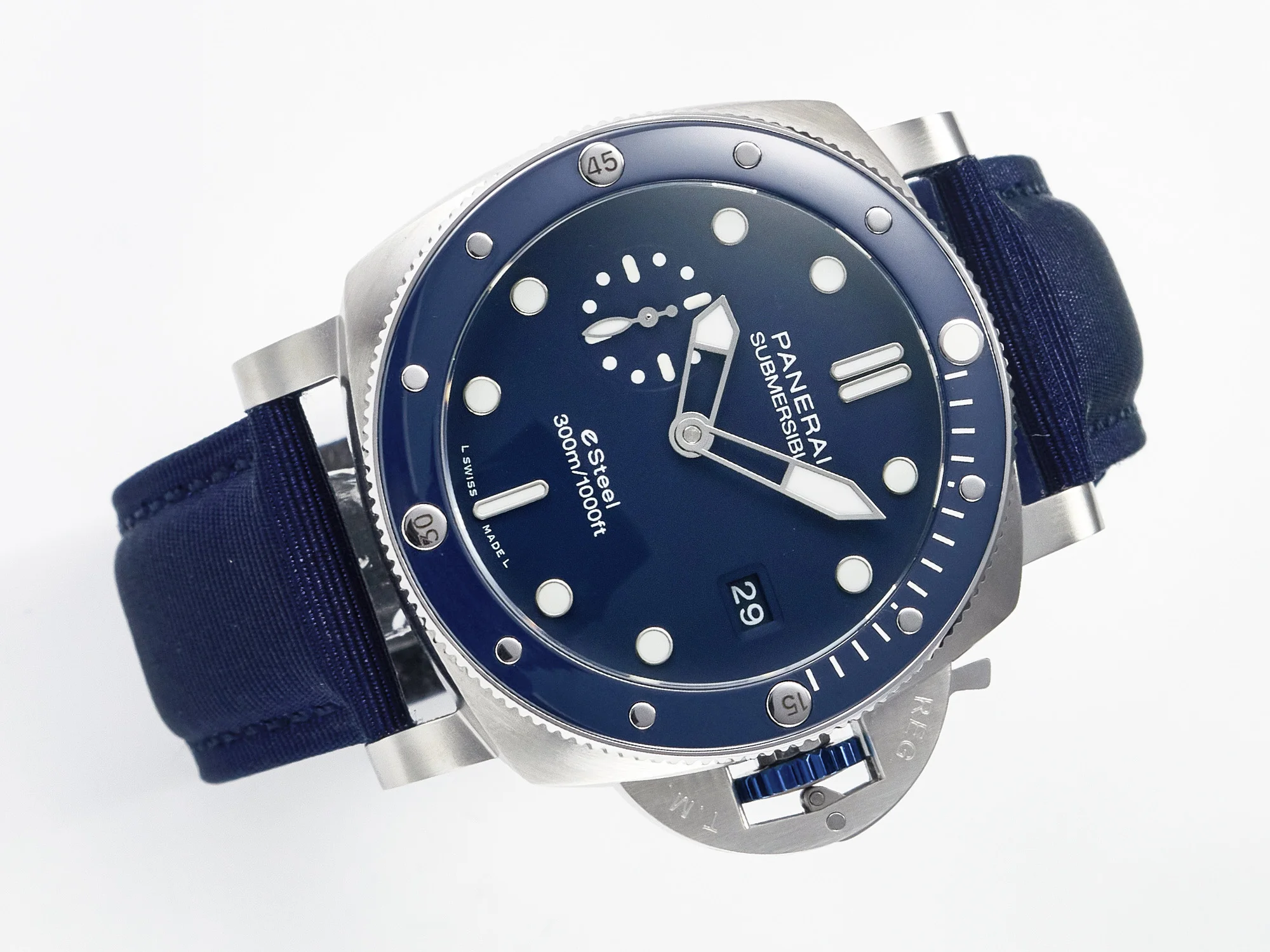 PAM1289 V TTF 1:1 Best Edition Blue Dial on Blue Nylon Strap P900
