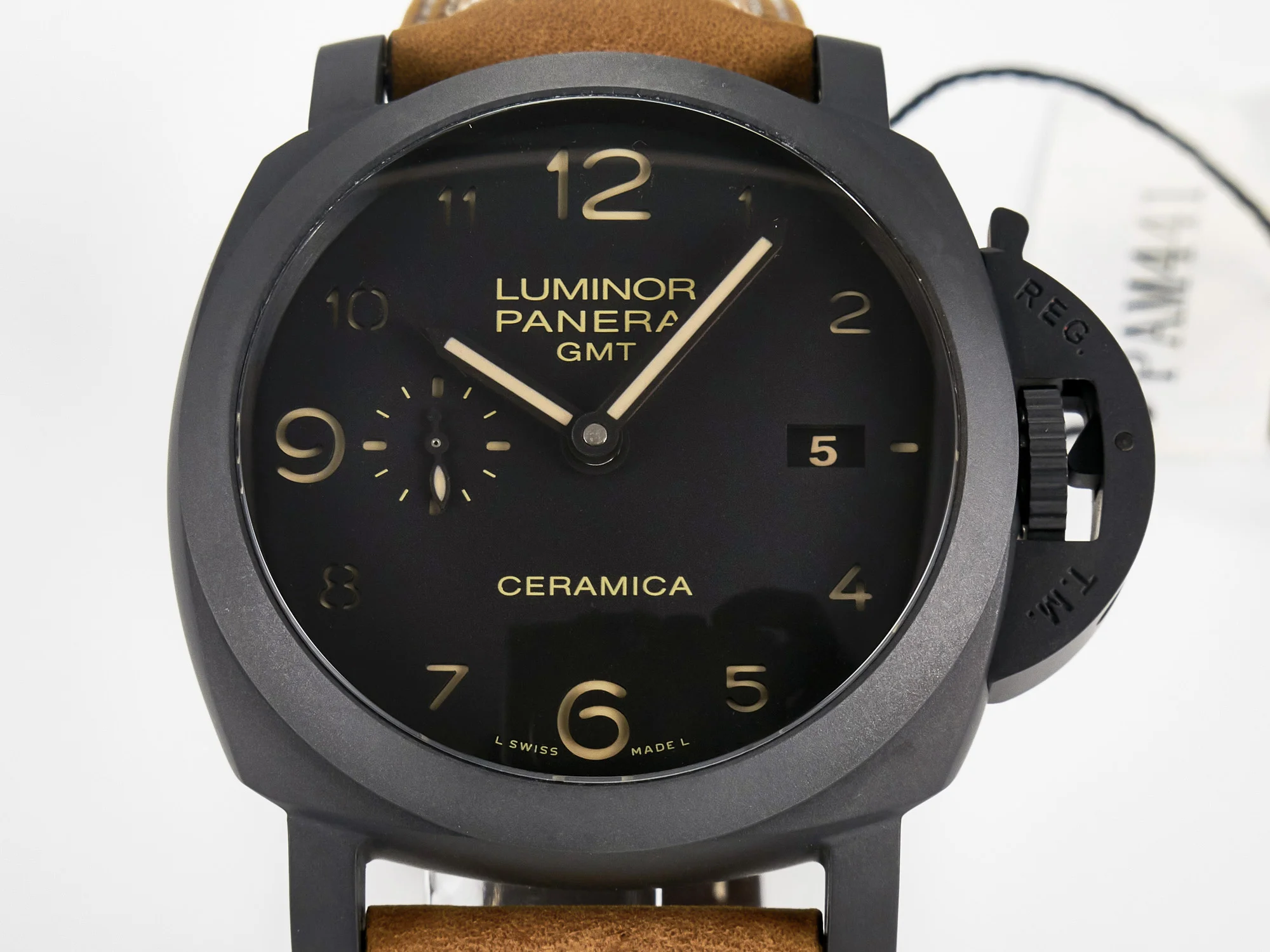 PAM441 Luminor Due VSF Best Edition Black Dial Black Carbon Bezel on Brown Asso Strap AXXXIV