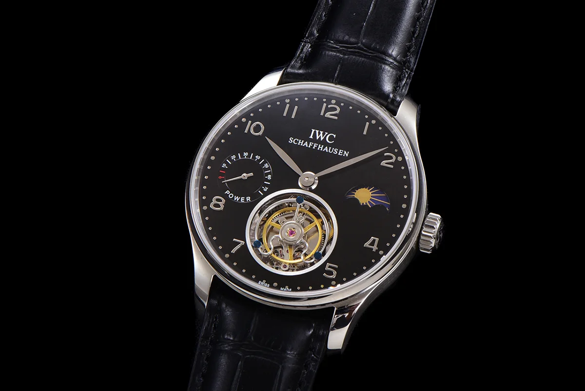 Portugese Tourbillon Black Dial on Steel