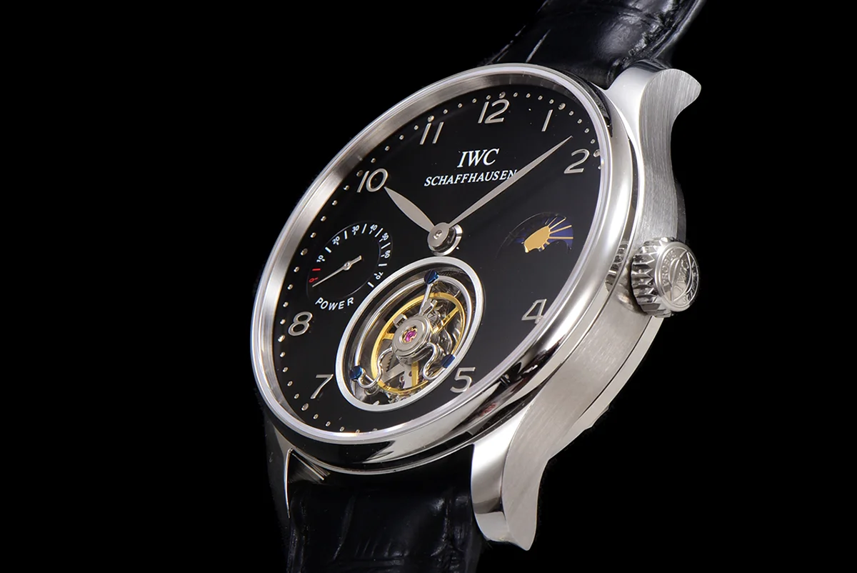 Portugese Tourbillon Black Dial on Steel