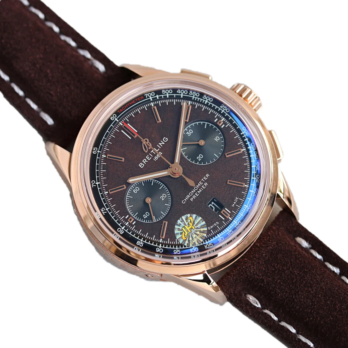 Premier B01 Chronograph 42 Bentley Centenary Brown Dial in Red Gold Ref. RB01181A1Q1X1