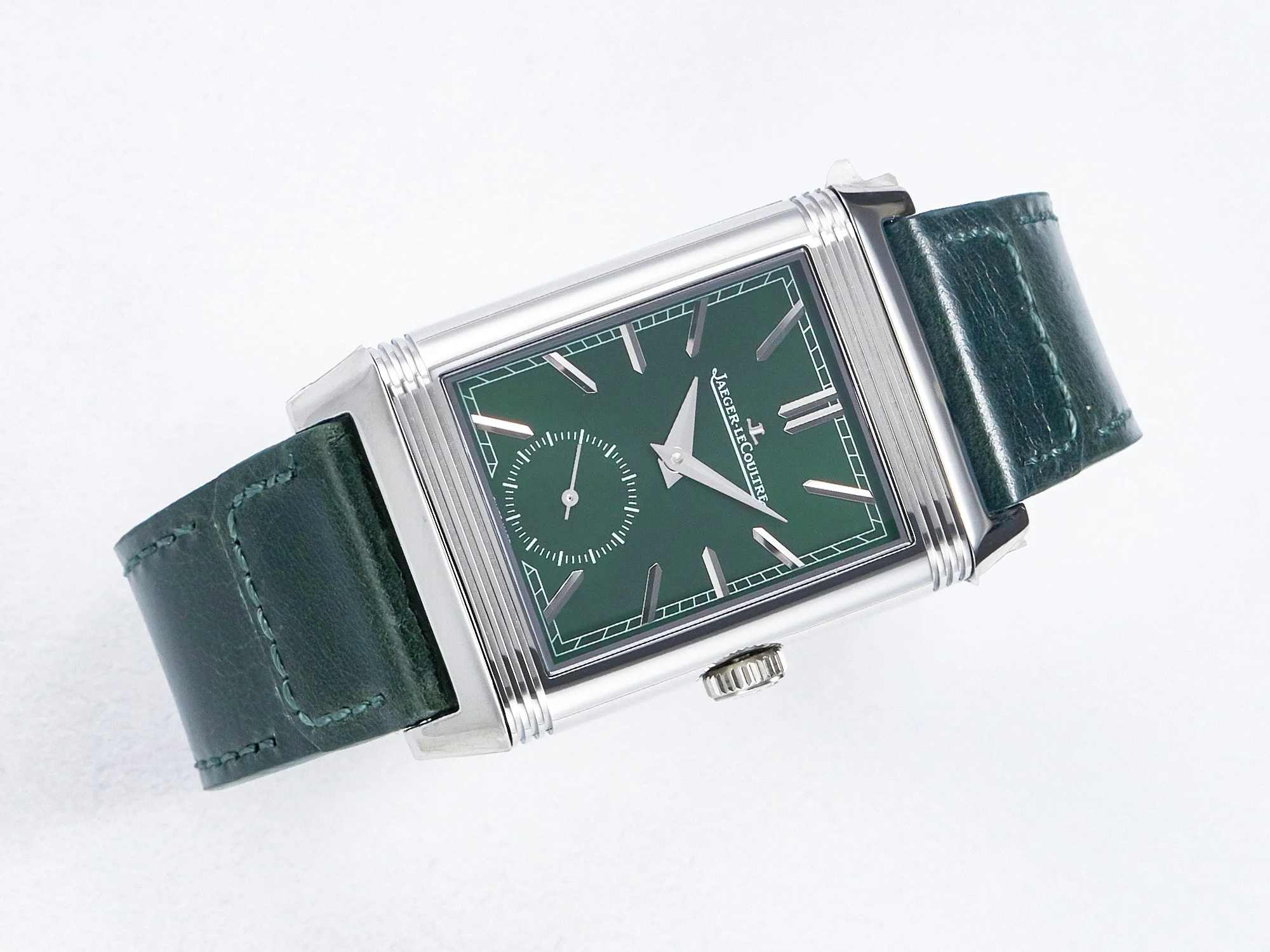 Reverso Classic Duoface Small Seconds SS MGF Best Edition White Textured Dial on Black Leather Strap A854A