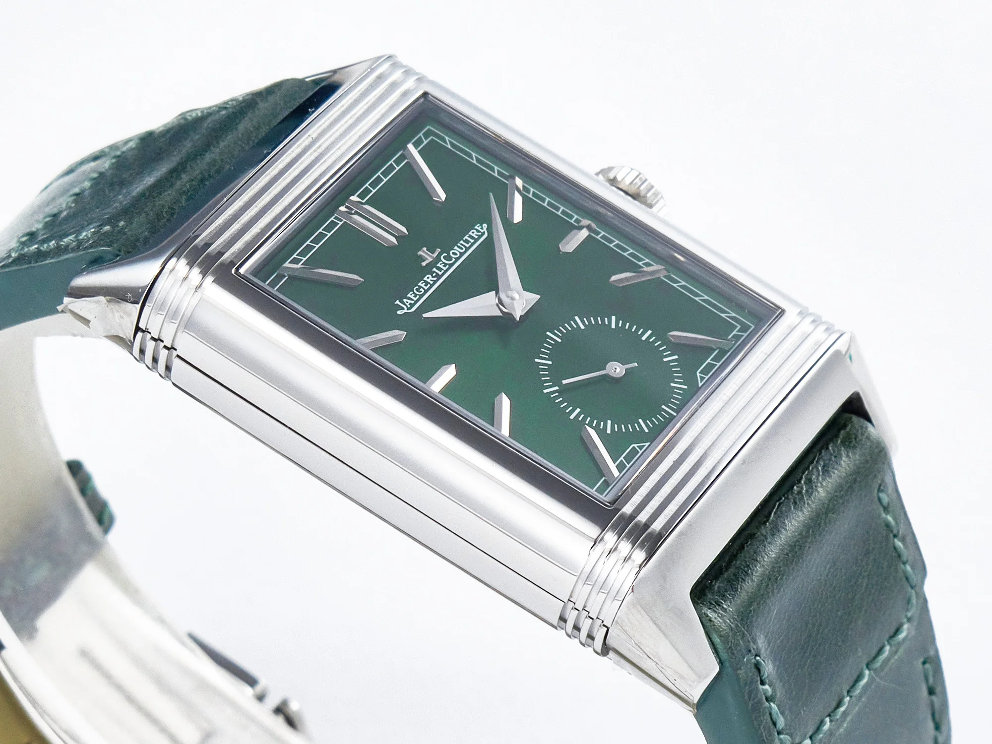 Reverso Classic Duoface Small Seconds SS MGF Best Edition White Textured Dial on Black Leather Strap A854A