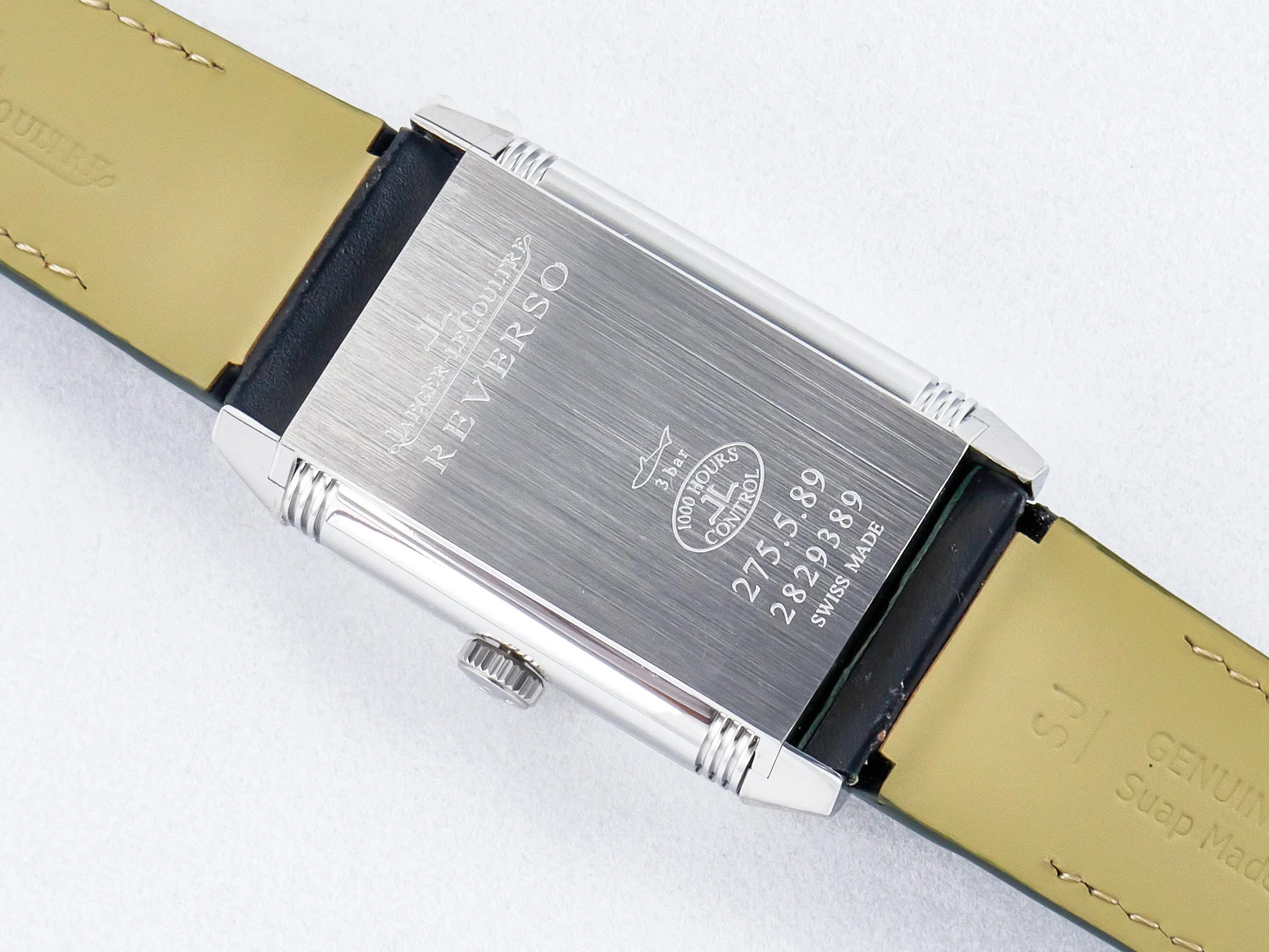 Reverso Classic Duoface Small Seconds SS MGF Best Edition White Textured Dial on Black Leather Strap A854A