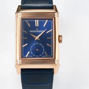 Reverso Tribute Duoface Small Seconds RG MGF Best Edition Blue Dial on Blue Leather Strap A854A