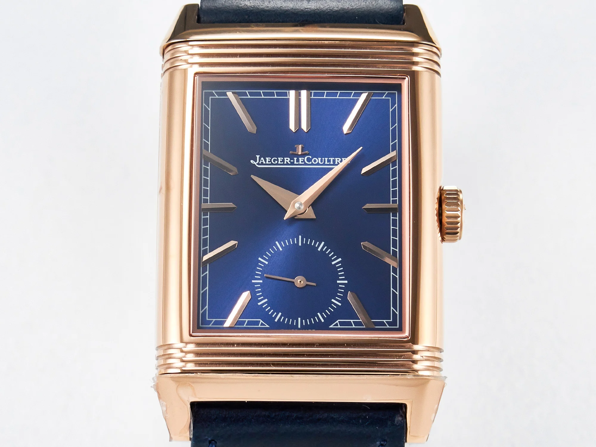 Reverso Tribute Duoface Small Seconds RG MGF Best Edition Blue Dial on Blue Leather Strap A854A