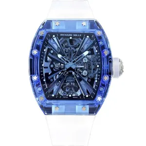 RM 012-01 Tourbillon Blue Sapphire on Transparent Rubber Strap