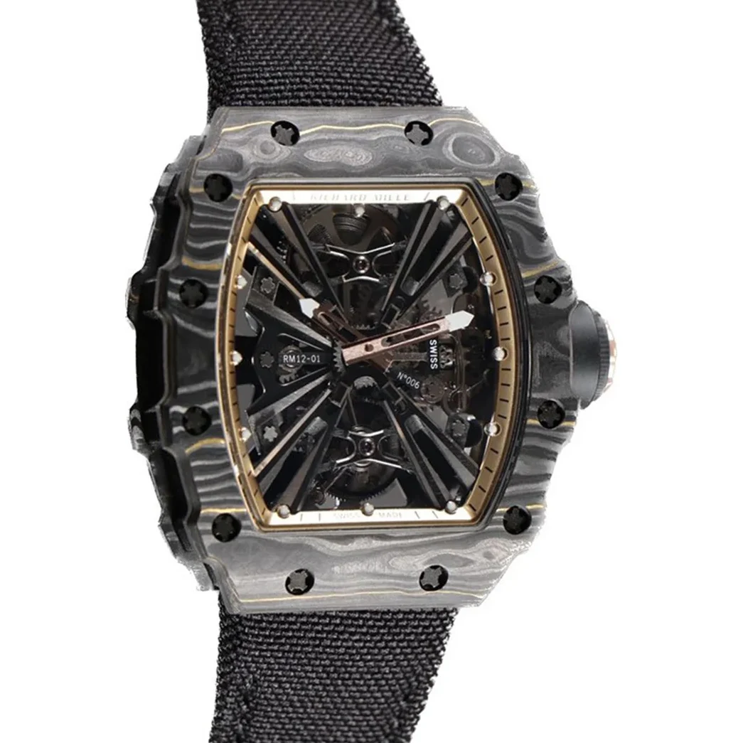 RM 012-01 Tourbillon NTPT Carbon on Black Nylon Strap