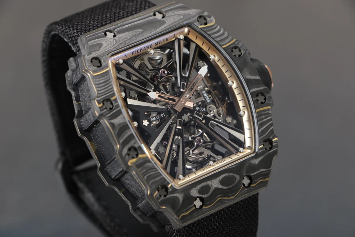 RM 012-01 Tourbillon NTPT Carbon on Black Nylon Strap
