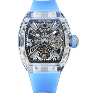 RM 012-01 Tourbillon Sapphire on Blue Rubber Strap