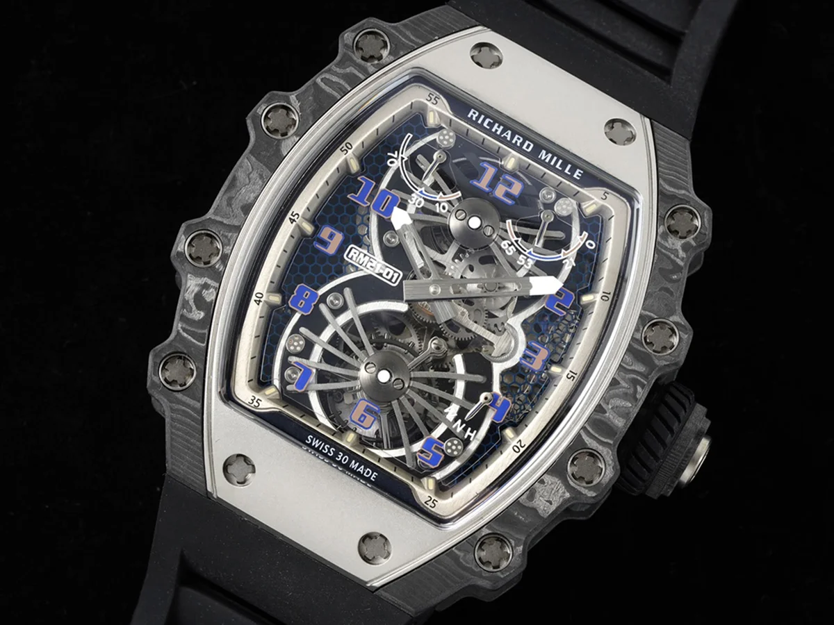 RM 021-01 Tourbillon Aerodyne on Black Rubber Strap