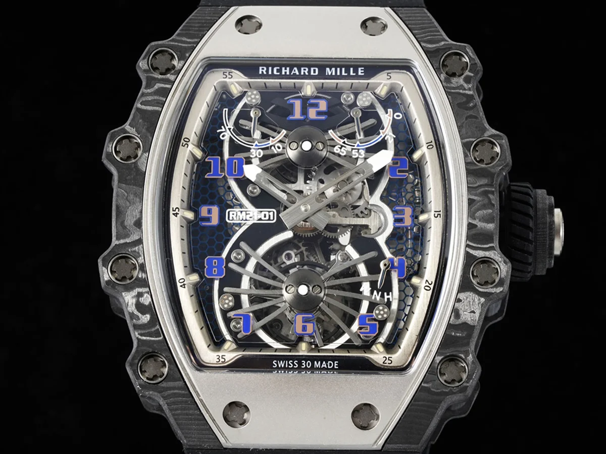 RM 021-01 Tourbillon Aerodyne on Black Rubber Strap