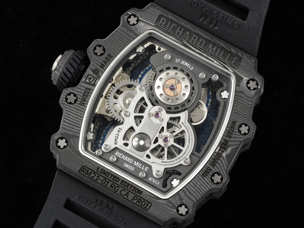 RM 021-01 Tourbillon Aerodyne on Black Rubber Strap
