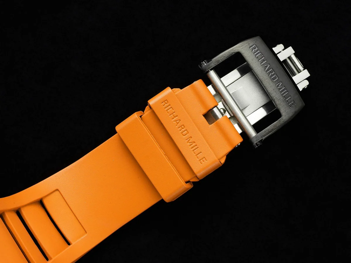 RM 027-02 Tourbillon Rafael Nadal White NTPT on Orange Rubber Strap