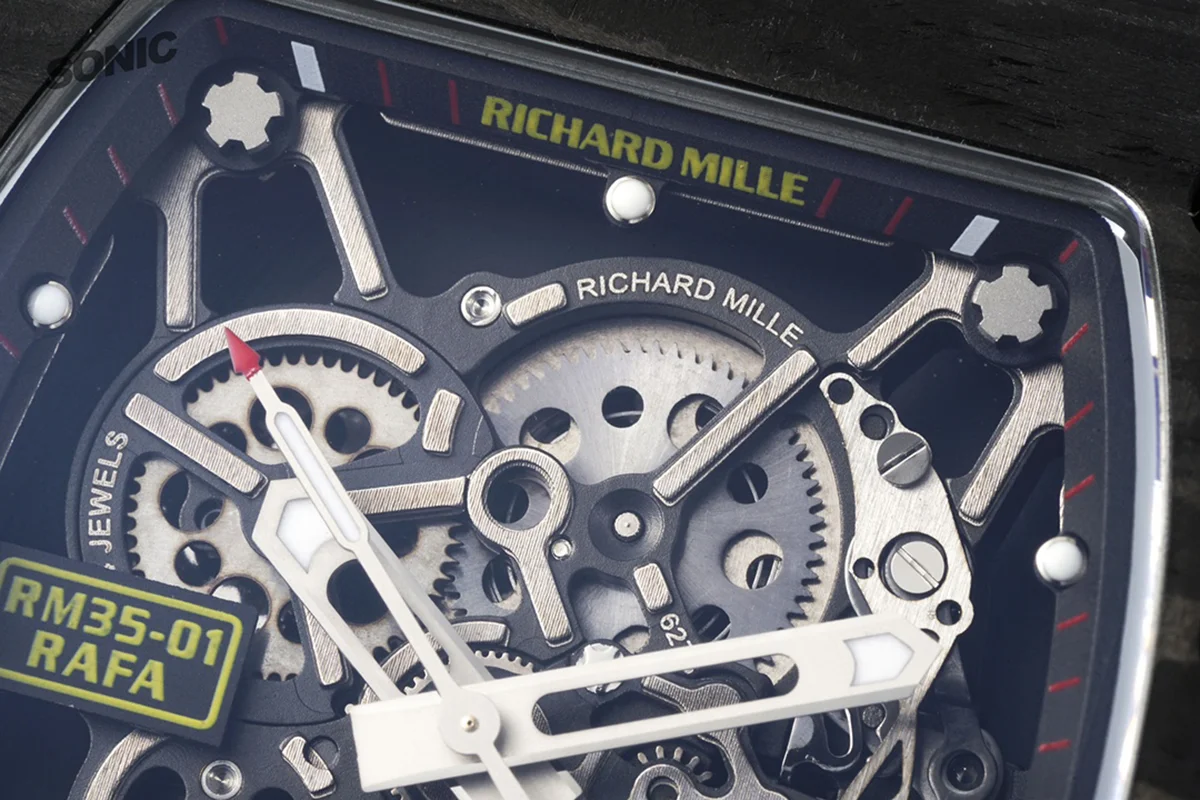 RM 035-01 Rafael Nadal NTPT Carbon on Black Rubber Strap (Sonic)