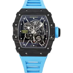 RM 035-01 Rafael Nadal NTPT Carbon on Blue Rubber Strap (Sonic)